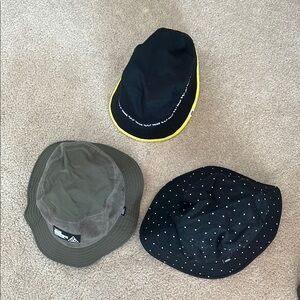 Columbia and Nike Bucket Hats - Black, Olive, Polka Dot